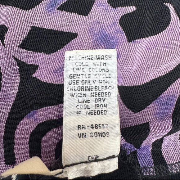 Vintage 90’s Y2K Abstract Floral Retro Cowl Neck Top Sz Small Goth Grunge Whimsy - Picture 9 of 10